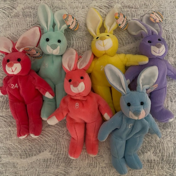 🐰⚾️ RARE RETIRED SALVINO’S BAMM BUNNIES ENTIRE SET OF 6 BASEBALL BUNNIES! MWMT! - Picture 3 of 15